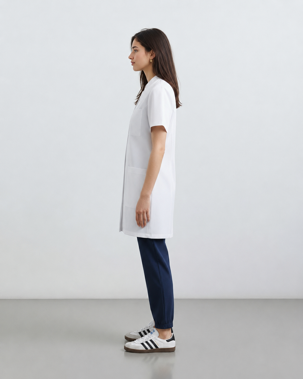 Toubib Pro – Blouse Demi-Manche à Col Mao